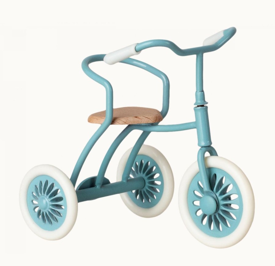 Play MAILEG | Maileg Abri A Tricycle Mouse - Petrol Blue