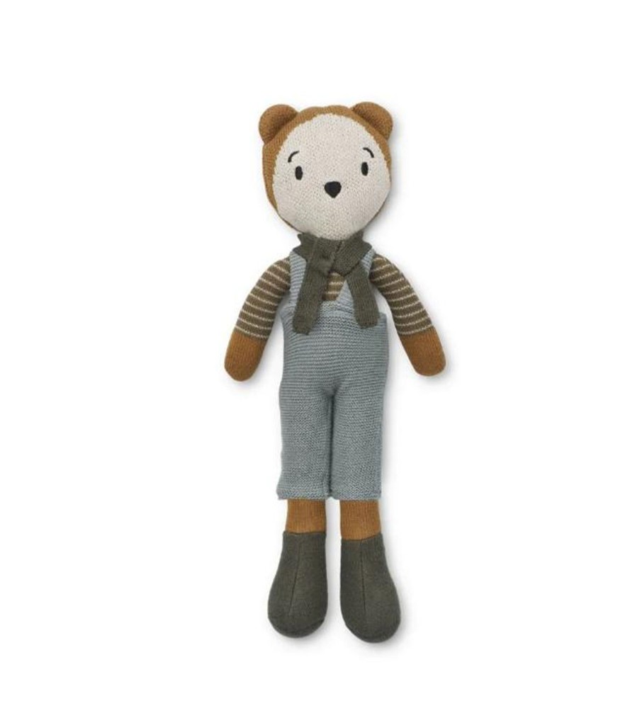 Play Liewood | Liewood Robert Bear Doll - Mr Bear / Golden Caramel Multi Mix