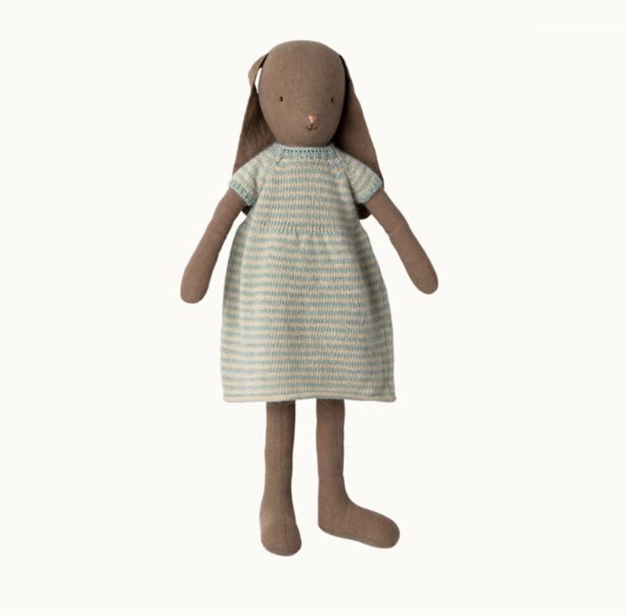 Play MAILEG | Maileg Bunny Size 4 - Brown Knitted Dress