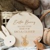 Laser Designs Fox & Bramble | Easter Bunny Please Stop Here Personalised Hanging | Wooden Sign | Las