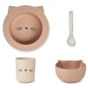 Meal Time Liewood | Liewood Joana Baby Feeding Set - Cat / Pale Tuscany Rose