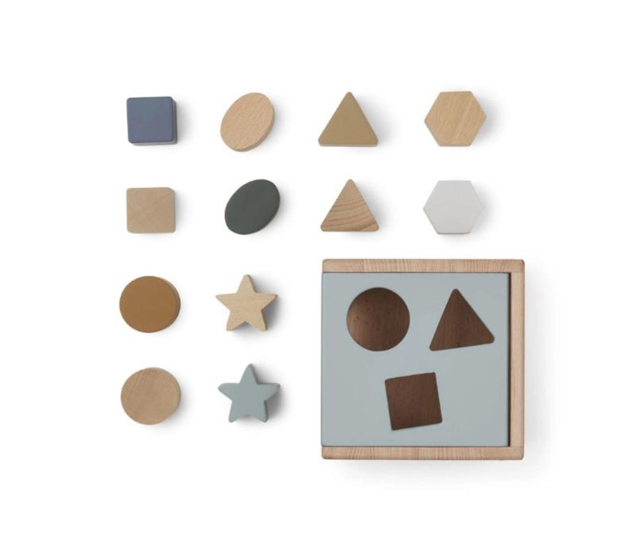 Play Liewood | Liewood Mark Puzzle Cube - Geometric / Blue Fog Multi Mix