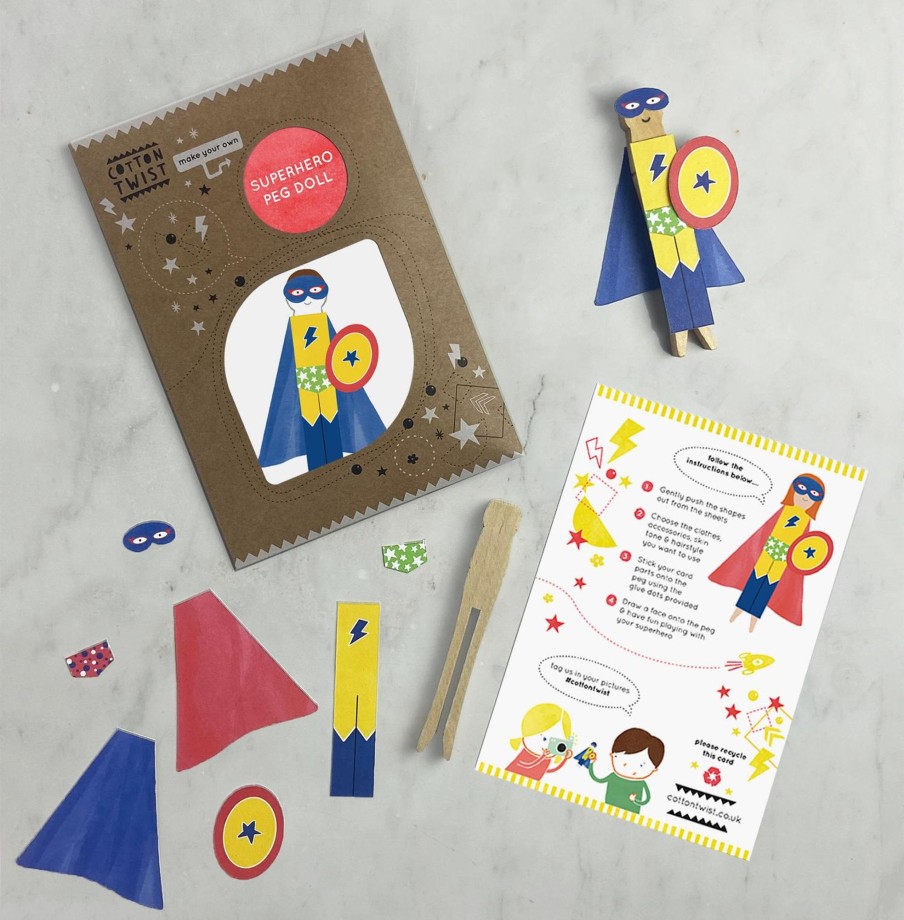 Play Cotton Twist | Cotton Twist - Make Your Own Superhero Peg Doll