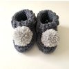 Wardrobe Gooseberry Fool | Gooseberry Fool Organic Cotton Pom Pom Booties - Stormy Blue