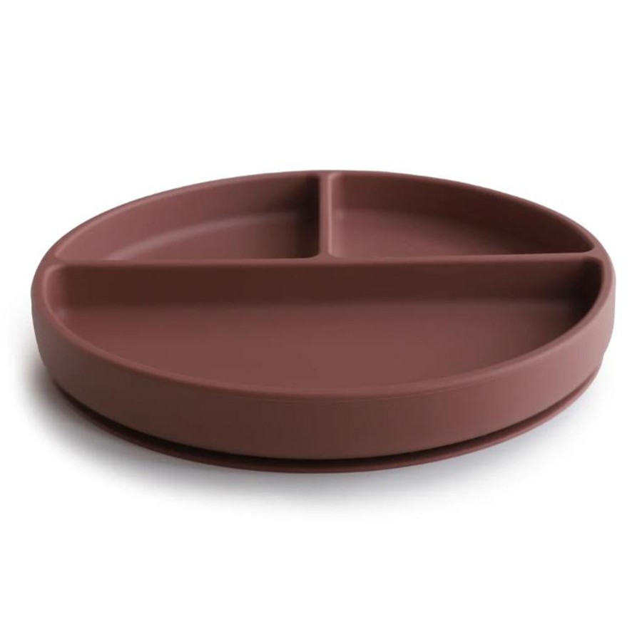 Meal Time Mushie | Mushie Silicone Suction Plate - Woodchuck