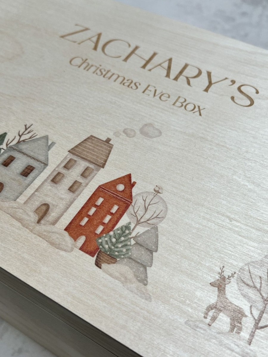 Laser Designs Fox & Bramble | Personalised Printed Christmas Eve Box