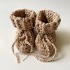 Wardrobe Gooseberry Fool | Gooseberry Fool Cotton Tie Booties - Sand