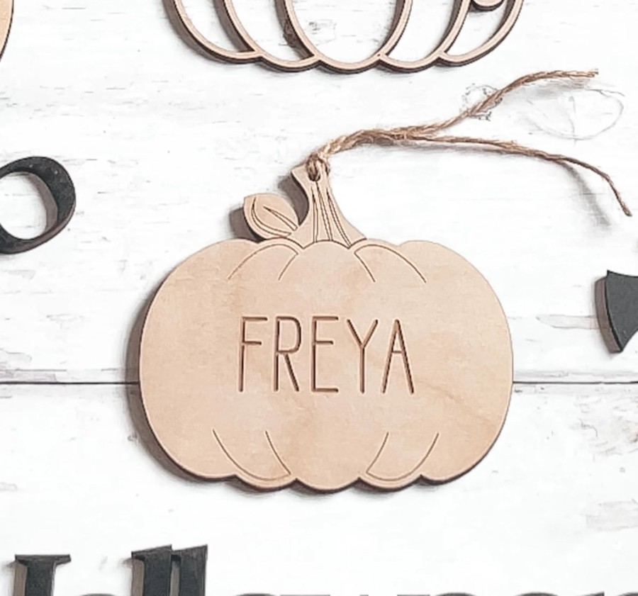 Laser Designs Fox & Bramble | Personalised Engraved Pumpkin Tag