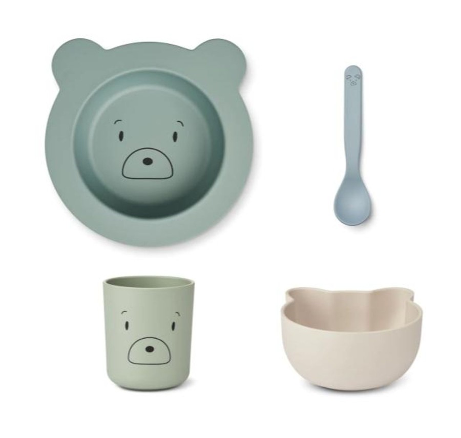 Meal Time Liewood | Liewood Joana Baby Feeding Set - Mr Bear / Dusty Mint Mix