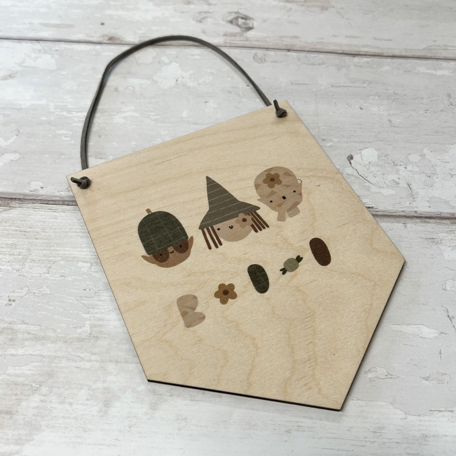 Laser Designs Fox & Bramble | Halloween Wooden 'Boo' Ghoul Gang Flag Hanging