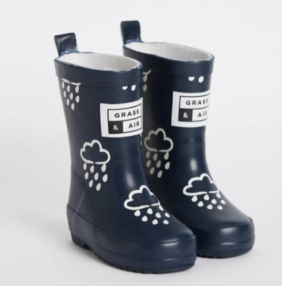 Play Grass & Air | Grass Air Colour- Revealing Wellies - Navy