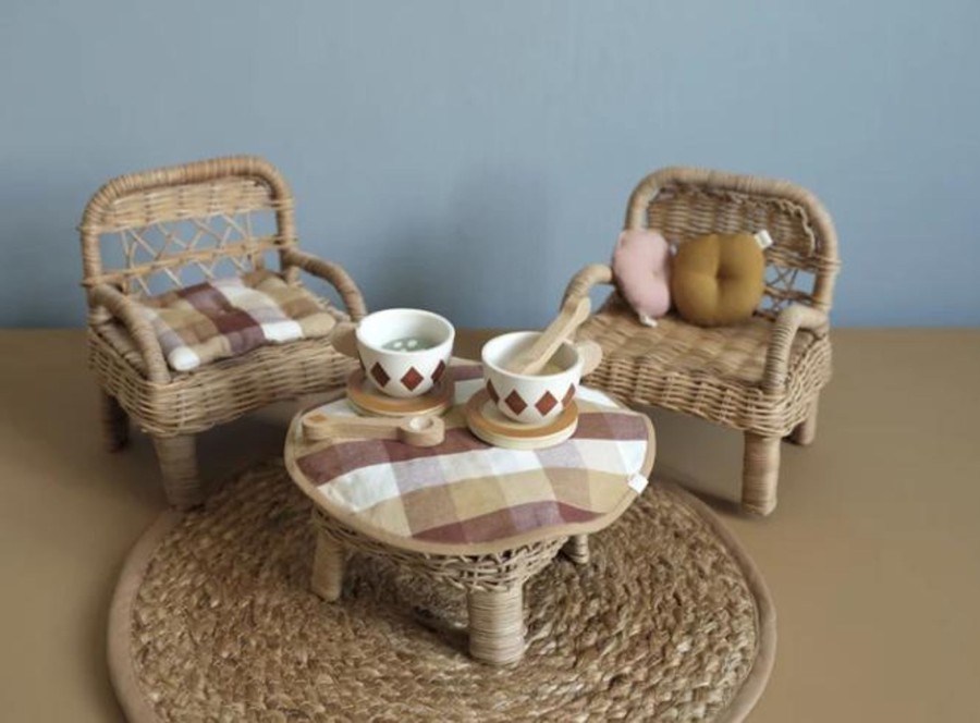 Play Fabelab | Fabelab Doll Chair And Table - Rattan