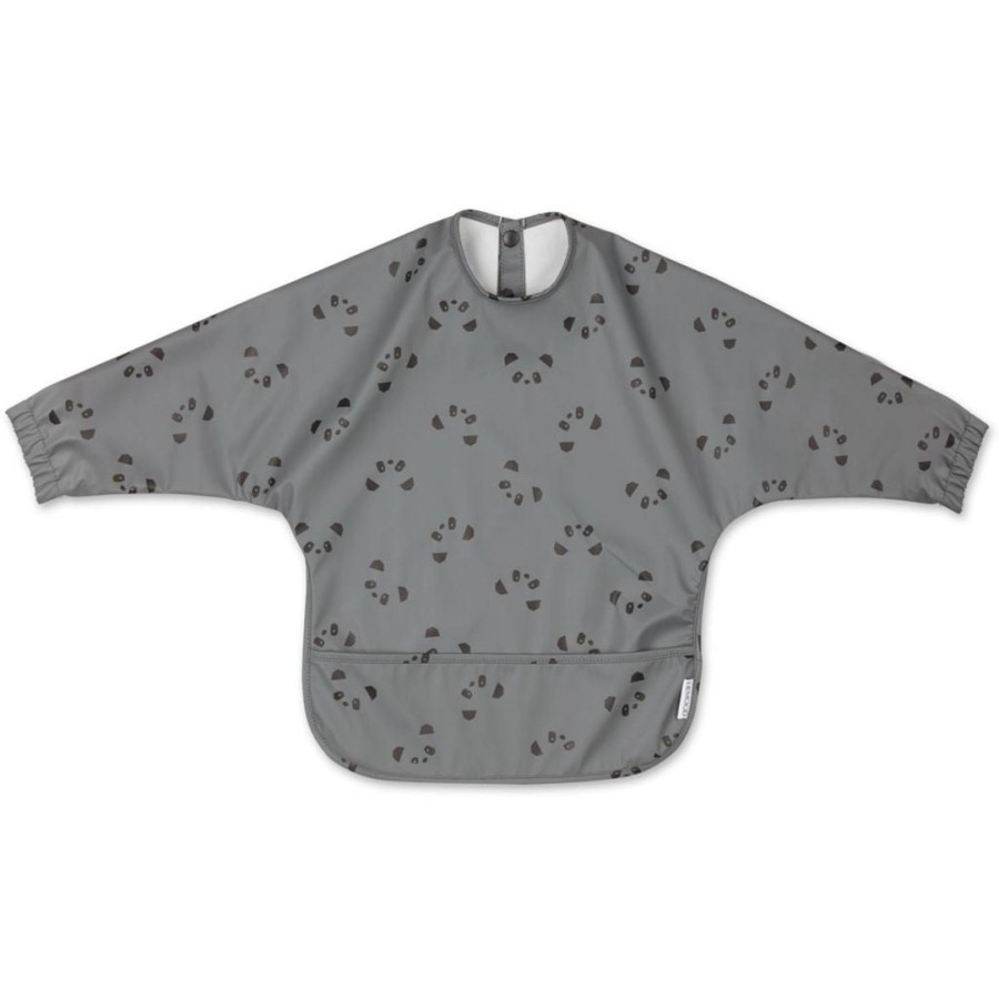 Meal Time Liewood | Liewood Merle Cape Bib - Panda / Stone Grey