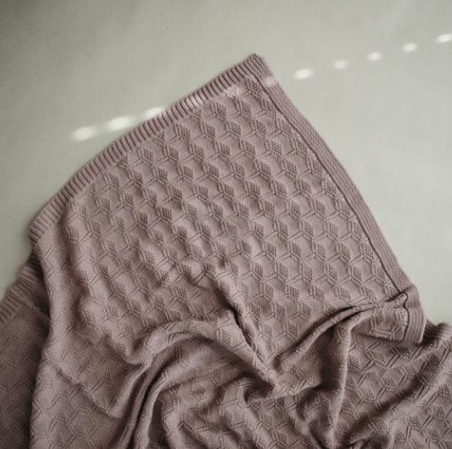 Baby Care Mushie | Mushie Knitted Honeycomb Baby Blanket - Desert Rose