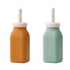 Meal Time Liewood | Liewood Erika Milkshake Bottles 2-Pack - Mustard / Peppermint Mix