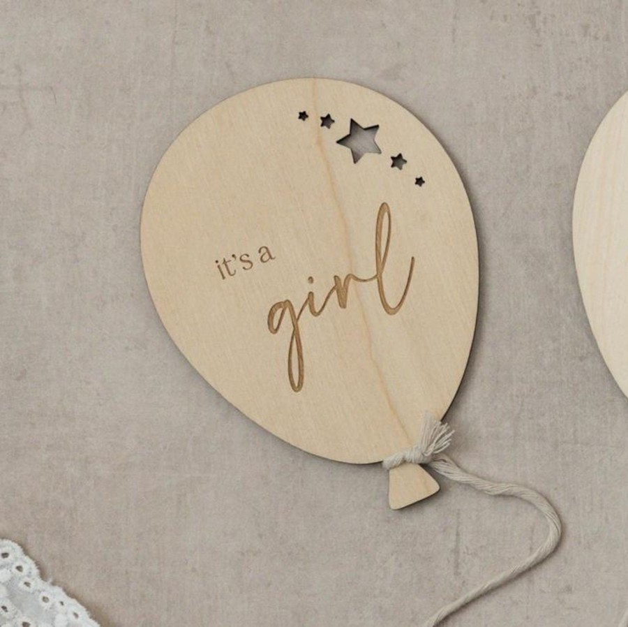 Laser Designs Fox & Bramble | Balloon Milestone Baby Announcement - It'S A Girl