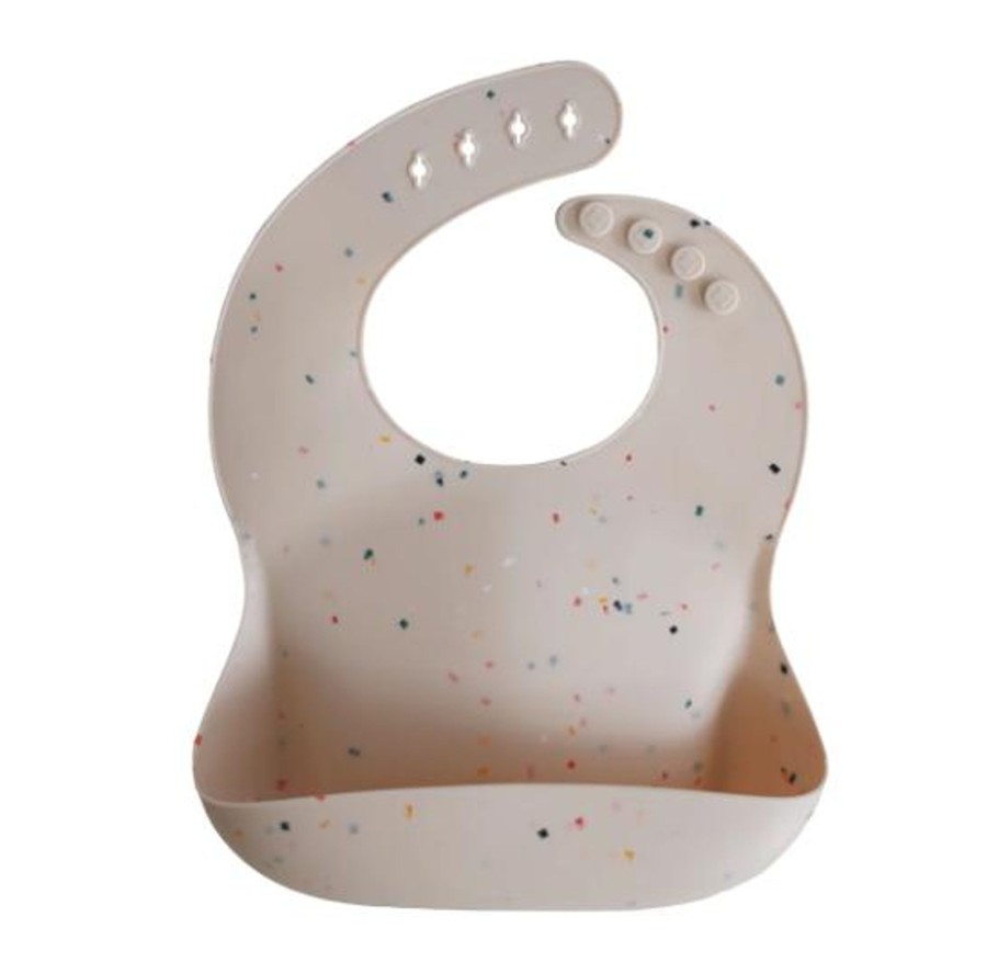 Meal Time Mushie | Mushie Silicone Bib - Vanilla Confetti