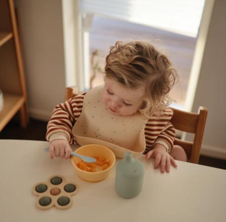 Meal Time Mushie | Mushie Silicone Bib - Vanilla Confetti