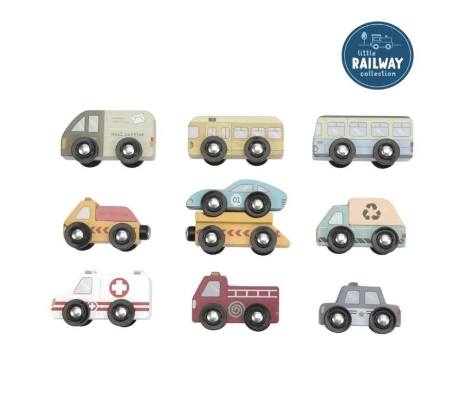 Play Little Dutch | Little Dutch Railway Collection - Vehicles Set