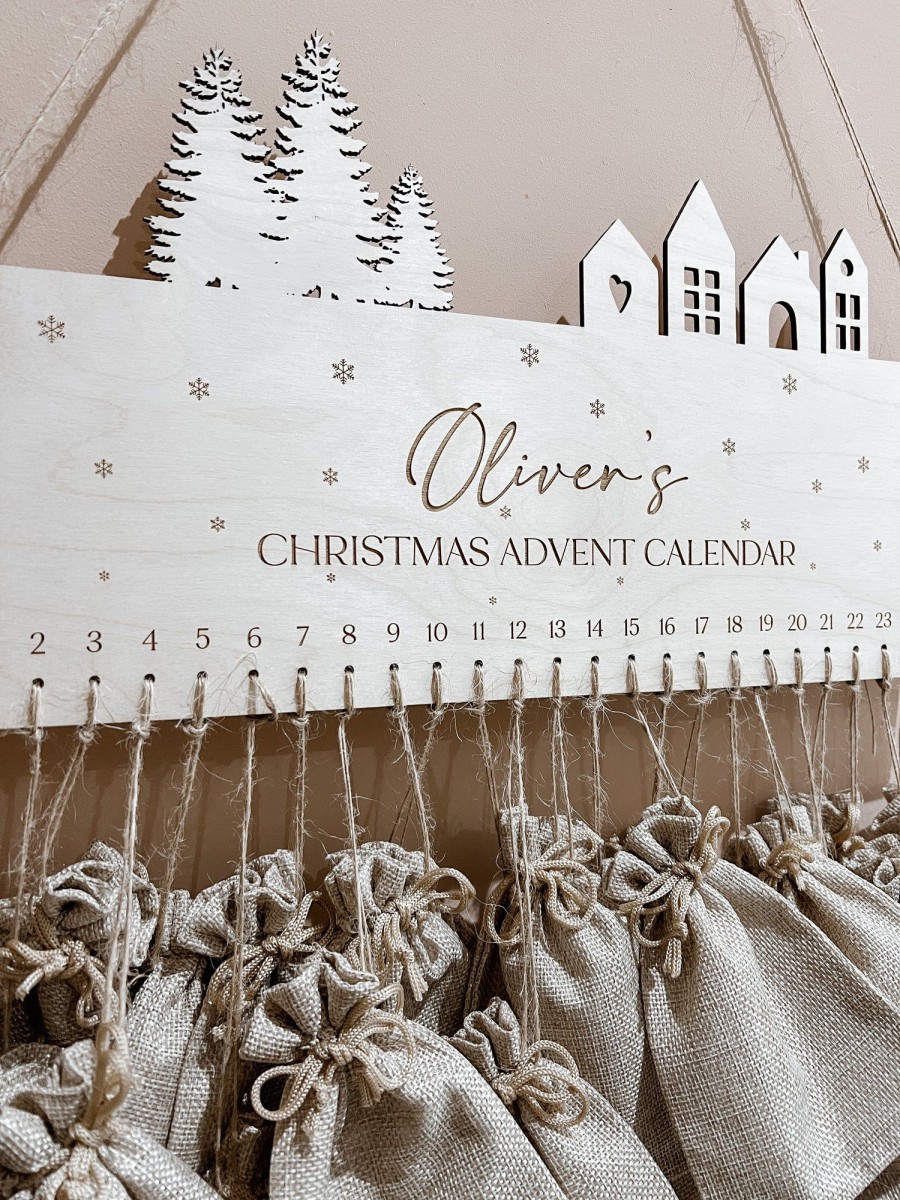 Laser Designs Fox & Bramble | Personalised Wooden Advent Calendar