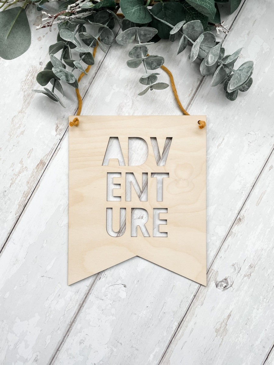 Laser Designs Fox & Bramble | Fb 'Adventure' Wooden Wall Hanging