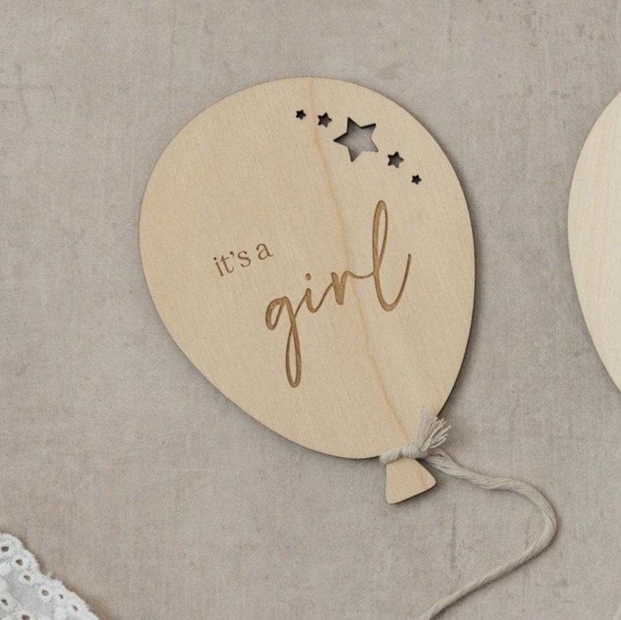 Laser Designs Fox & Bramble | Balloon Milestone Baby Announcement - It'S A Girl