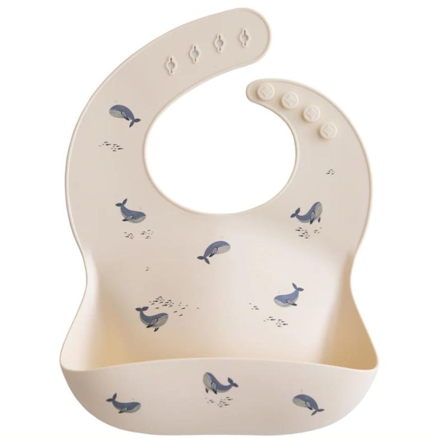 Meal Time Mushie | Mushie Silicone Bib - Whales