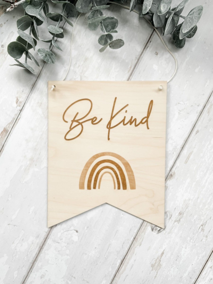 Laser Designs Fox & Bramble | F+B 'Be Kind' Rainbow Wall Hanging