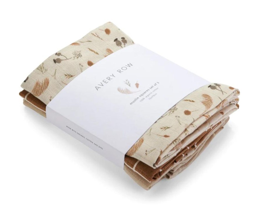 Baby Care Avery Row | Avery Row Muslin Squares 3-Pack - Grasslands