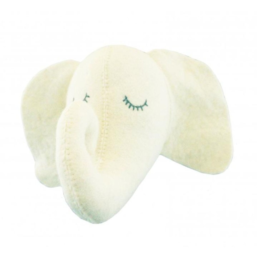 Kid'S Room Fiona Walker England | Fiona Walker Sleepy Cream Elephant Head - Mini