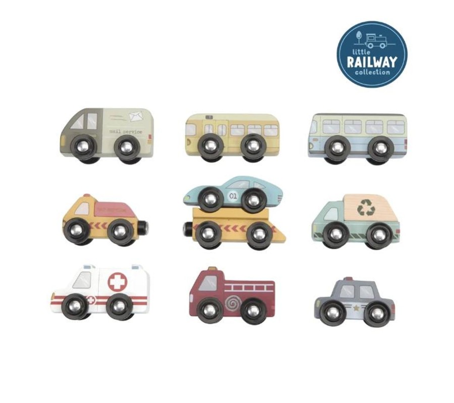 Play Little Dutch | Little Dutch Railway Collection - Vehicles Set