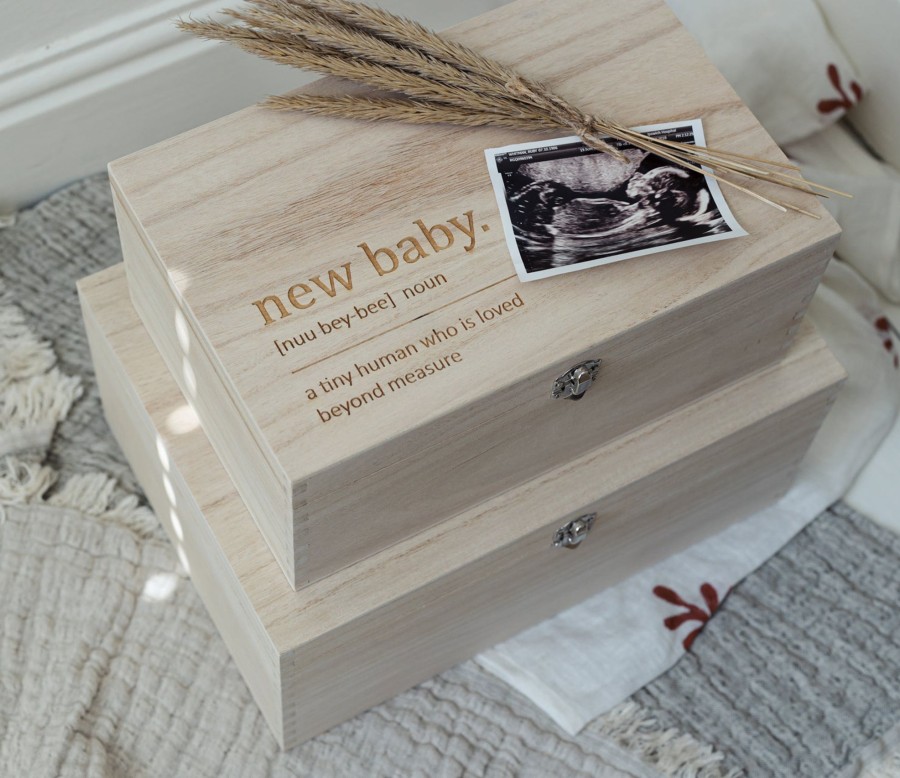 Baby Care Fox & Bramble | New Baby Wooden Baby Box - Large