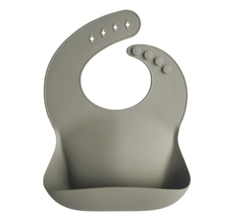 Meal Time Mushie | Mushie Silicone Bib - Silver Sage